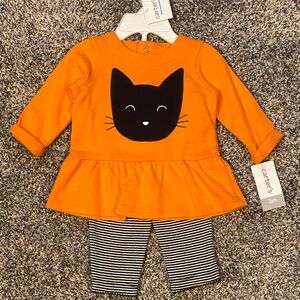 Carter's Halloween Outfit with Black Cat Design